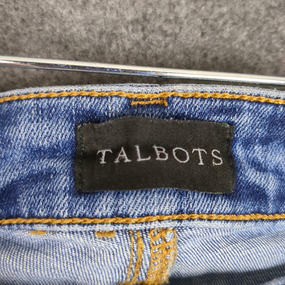 Talbots Slim Ankle Jean Womens 4 Blue Medium Wash Frayed Raw Hem Denim Mid Rise - Picture 9 of 15